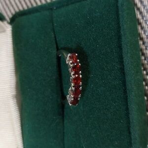 Sterling Silver Genuine Garnet Ring sz7